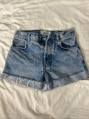 Reformation Charlie Cuffed High Rise Jean Shorts.